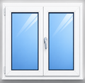 Finestra a 2 ante con ribalta in PVC