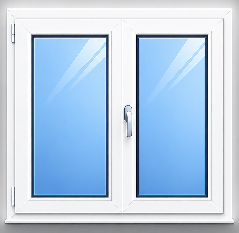 Finestra a 2 ante con ribalta in PVC