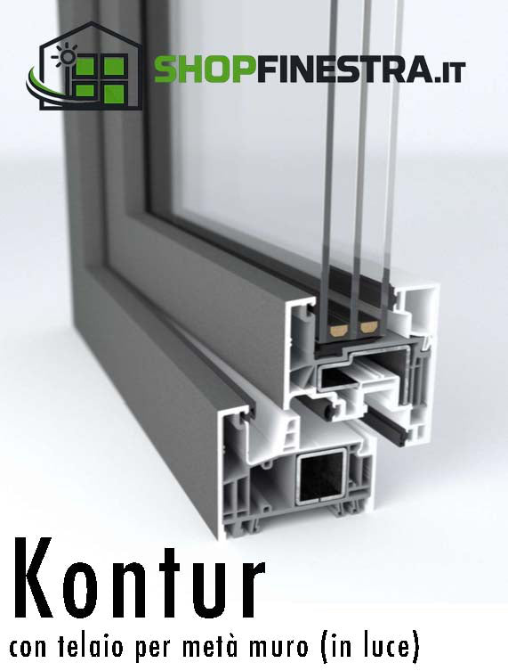 Finestra a 2 ante con ribalta in PVC