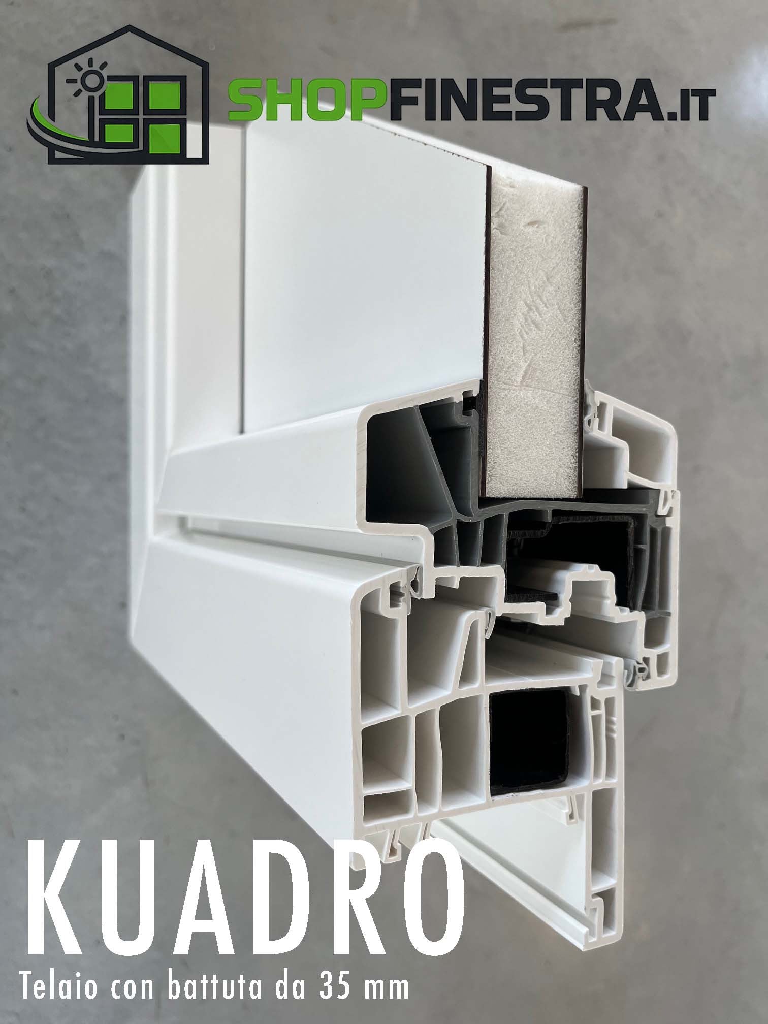 Finestra 1 anta con Ribalta in PVC