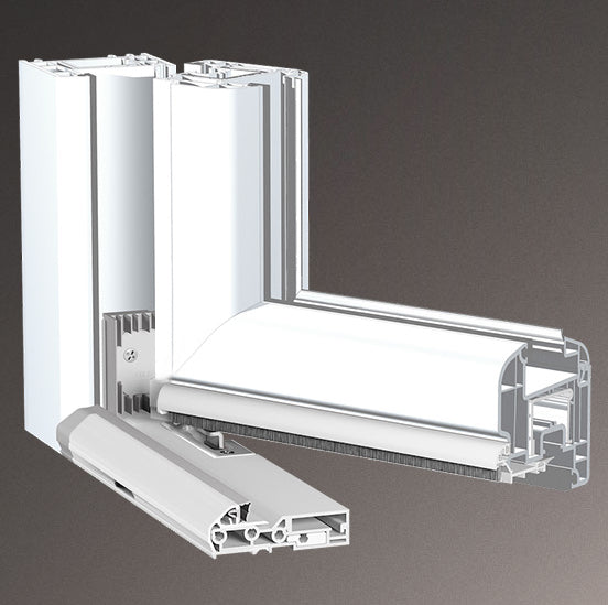 Porta finestra a due ante con ribalta in PVC